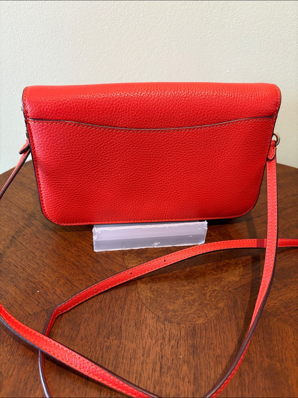 Coach Hayden Leather Crossbody bag Clutch Orange  exterior slip pocket  like new - Picture 9 of 15